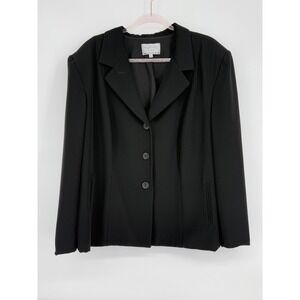 Vintage Ingenuity Plus Womens Black Blazer Jacket Button Front Pockets‎ Sz 24W
